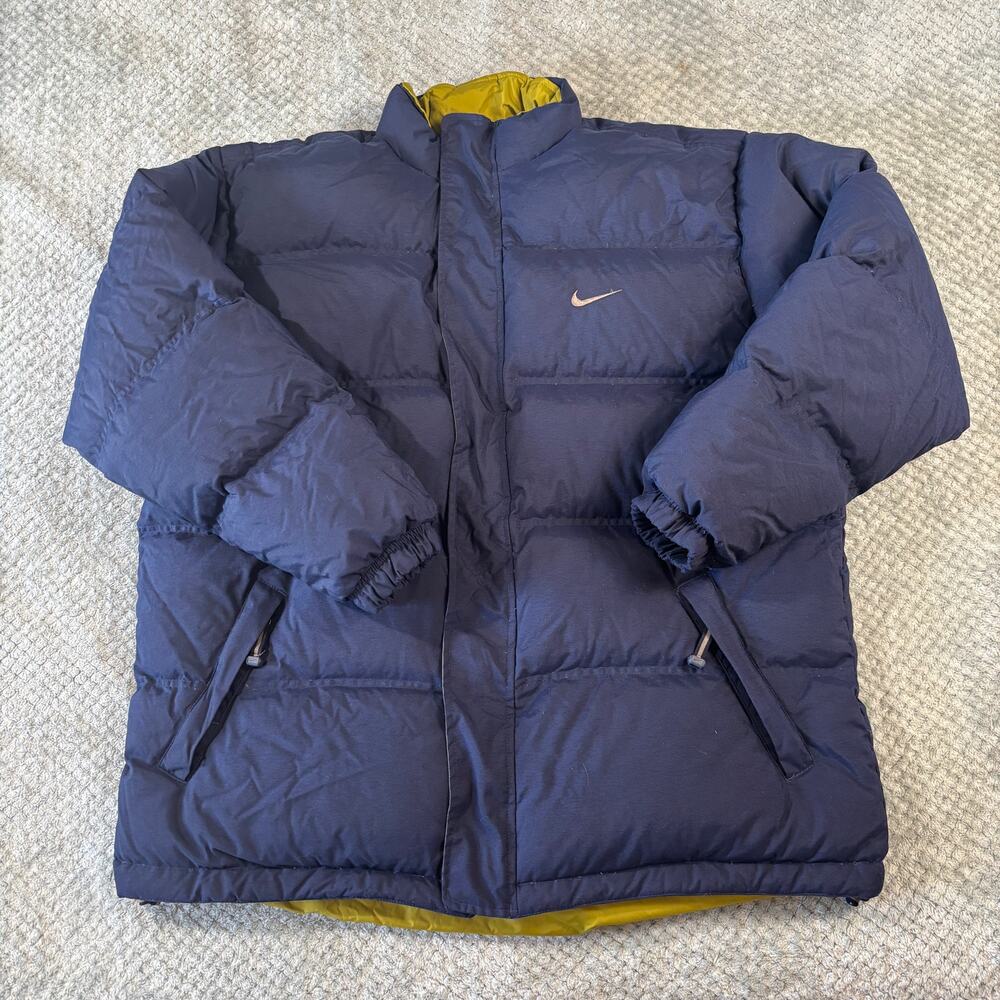 VTG 90's Nike Men's Down Navy Zip Puffer Jacket Sz XL